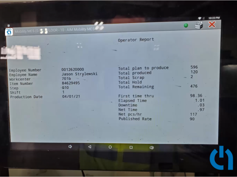 Manufacturing Digital Transformation End of Shift Reporting