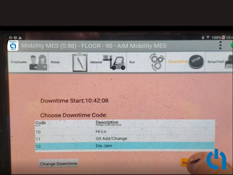 Reporting Work Center Downtimes from tablet apps is another way AIM is helping digitally transform manufacturing